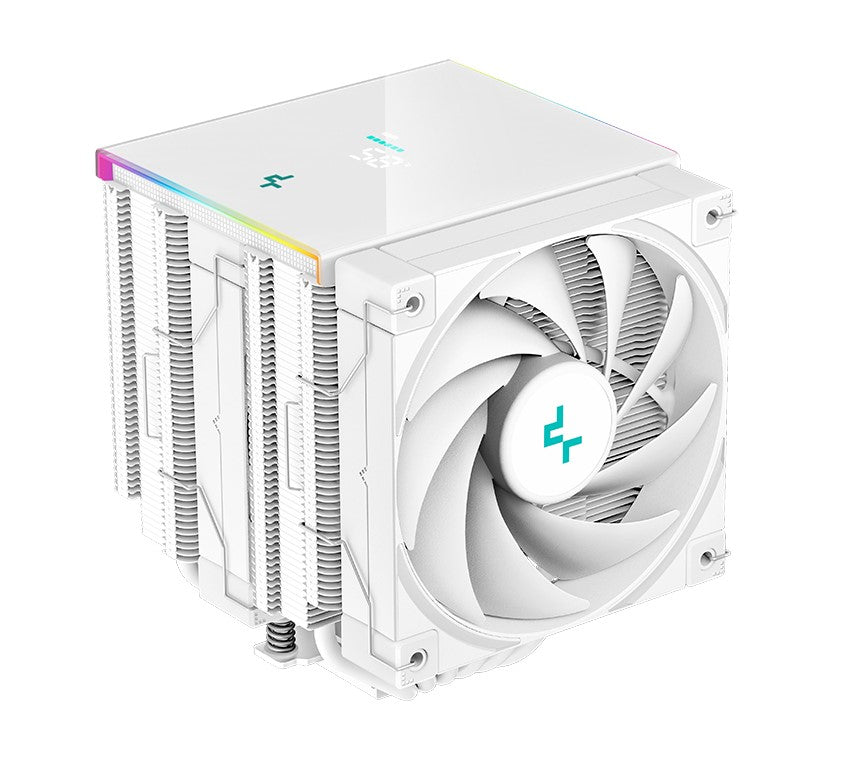 DeepCool AK620 Digital White High Performance Dual Tower CPU Cooler, 6 Copper Heat Pipes, 2x 120 FDB Fans, LGA2066/2011-v3/1851-1155/AM4/AM5 DeepCool AK620 Digital White High Performance Dual Tower CPU Cooler, 6 Copper Heat Pipes, 2x 120 FDB Fans, LGA2066/2011-v3/1851-1155/AM4/AM5